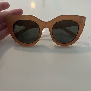 Le Specs Air Heart Cat Eye Sunglasses tan